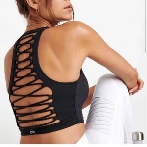 ALO Yoga Black Strappy Sports Bra